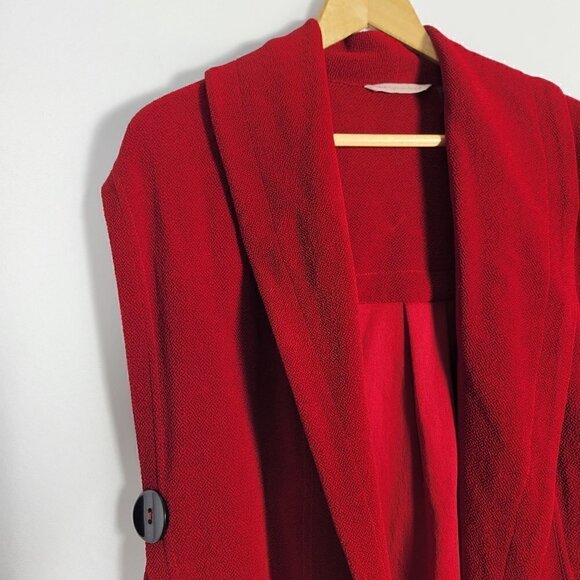Soft Surroundings Women's Red Mesa Button Long Open Vest Size S - Picture 3 of 14